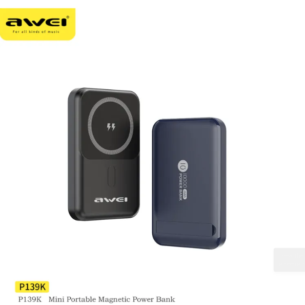 Awei P139K 10000mAh Portable Powerbank Magnetic Wireless Power Bank