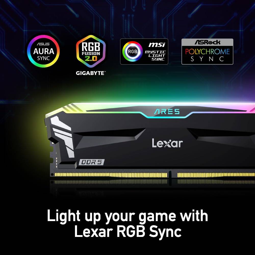 Lexar Ares RGB 16GB DDR5 6800MHz Gaming Desktop RAM