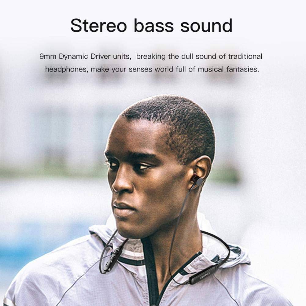 Awei G10BL Wireless Bluetooth Earphone Magnetic Neckband Earbuds With Mic Dual Driver Noise Cancel IPX5 Waterproof Sport Headset