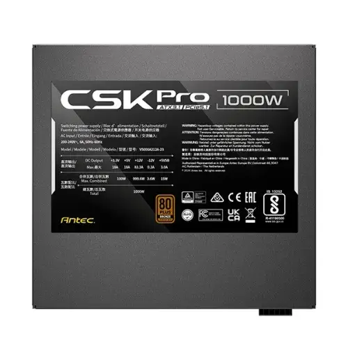 Antec CSK 1000 PRO 1000W ATX 3.1 & PCIE 5.1 80+ Bronze Semi-Modular Power Supply