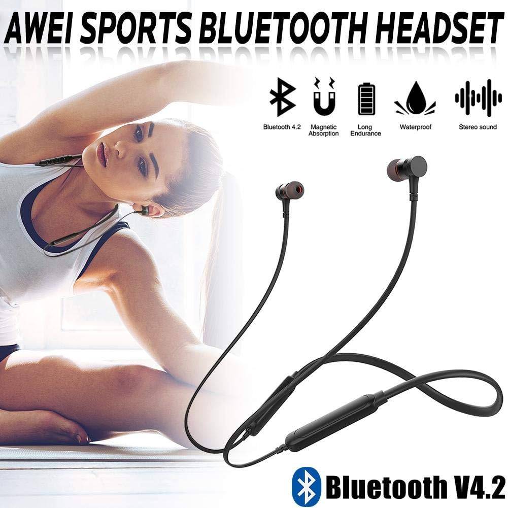 Awei G10BL Wireless Bluetooth Earphone Magnetic Neckband Earbuds With Mic Dual Driver Noise Cancel IPX5 Waterproof Sport Headset