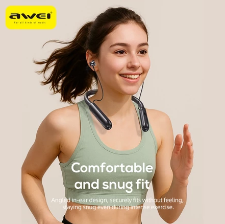 AWEI G81BL Earphones Hanging Neck In-ear Bluetooth 5.0 Headset Wireless HiFi Stereo Sports Neckband Magnetic Waterproof