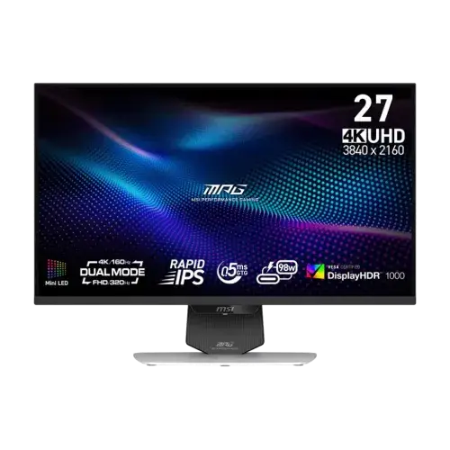 MSI MPG 274URDFW E16M 27" 320Hz 4K FHD Rapid IPS Dual Mode Gaming Monitor